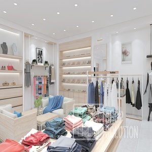 Mur Monté En Métal Or Boutique Porte-Vêtement Vêtements pour Design D'intérieur Femmes Magasin De Vêtements - Product Image 2