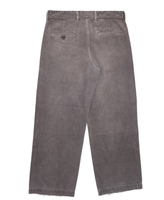 SOOREE Pantalon de travail pour homme gris rétro usé, détails de réparation avec patchs cousus main, ourlet effiloché brut, coupe courte, jambe large, décontracté, personnalisé