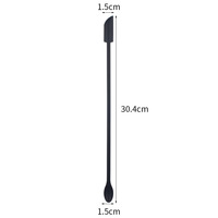 Lot de 4 spatules et grattoirs de cuisine en silicone noir écologique pour pâtisserie, crème, confiture et beurre