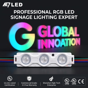 Module LED RGB à basse tension DC 12V, lentille optique large de 160 degrés pour un éclairage uniforme, et circuit imprimé en aluminium pour une dissipation thermique supérieure - Product Image 1