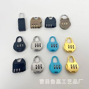 Mini <b>Padlock</b> Combination Lock Stainless Steel Titanium Alloy Rectangular For Gift Box Storage Wooden Door Key Unlocking Style 1 - Product Image 5