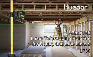 <span class=keywords><strong>Huepar</strong></span> LP36 5kg 3.7m/12 pieds de hauteur en aluminium télescopique pôle trépied niveau Laser - Product Image 3