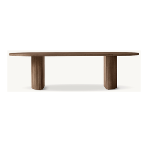 Bàn ăn gỗ sồi đen nâu nguyên khối cao cấp, nội thất nội thất với thiết kế bàn ăn sang trọng - Product Image 1