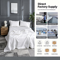Parure de draps en lin 100 % écologique, respirante, douce et luxueuse, lavée à la pierre, vente en gros