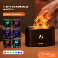Diffuseur d'arômes à effet flamme, humidificateur à LED 7 couleurs, brume froide ultrasonique, huile essentielle, simulation de feu réaliste pour la maison