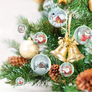 Manufacture DIY Crafts Christmas Tree Room Garden Hanging Hard Acrylic Clear Spheres Hollow Plastic Ball