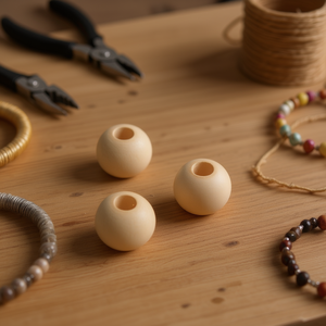 Perline in legno Ilan da 30 mm con foro grande per lavori artigianali e progetti fai da te - Product Image 2