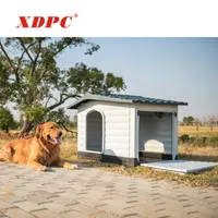 Outdoor Two Doors Doghouse Plastic Kennel House Dog Home for Pet