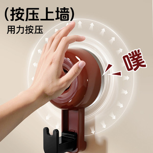 Suction Cup Hook Wall Mounted Round Glossy Heavy Duty Punch Free Storage Rack Single Hook - Product Image 2