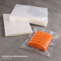 Sacs sous vide alimentaires personnalisés pour supermarchés, 7 couches coextrudées PA PE Nylon, lisses et brillants, 240 microns, gaufrage, encoche de déchirement, thermoscellables