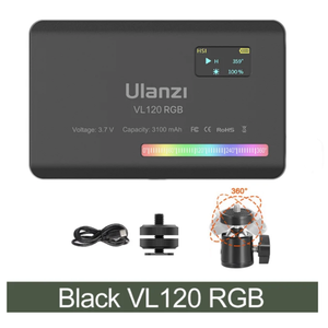 ไฟวิดีโอ LED <span class=keywords><strong>Ulanzi</strong></span> <span class=keywords><strong>RGB</strong></span> <span class=keywords><strong>VL120</strong></span> 2500K-9000K พร้อมตัวกระจายแสง แบบพกพาขนาดเล็ก ช่องเสียบ Type-C สำหรับกล้องวิดีโอบล็อก ไฟเสริมสำหรับถ่ายภาพ ไฟสตูดิโอ - Product Image 4