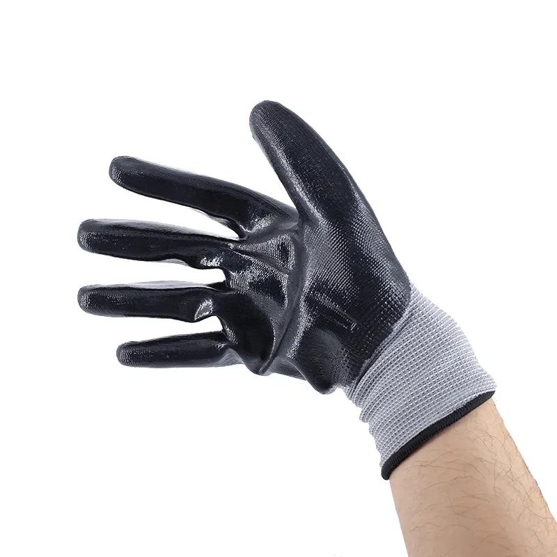 Gants de travail en nitrile enduits de nitrile imperméables durables et personnalisés pour réparer les travaux industriels légers