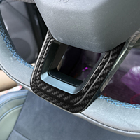 Couvre-volant de voiture pour Ford Mustang 24-25, garniture en fibre de carbone, pièces de voiture modifiées, accessoires intérieurs de voiture