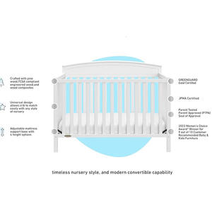 Cuna Convertible Ecológica Personalizada, Cuna de Madera Multifuncional para Bebé Recién Nacido, Cuna de Madera con Protector - Product Image 4