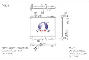 Servicio OEM/ODM Aceptado, Radiador de Aluminio para Automóvil Mitsubishi Mirage <span class=keywords><strong>Space</strong></span> Star 2012, Accesorios 1350A670 68187 13469 - Product Image 3