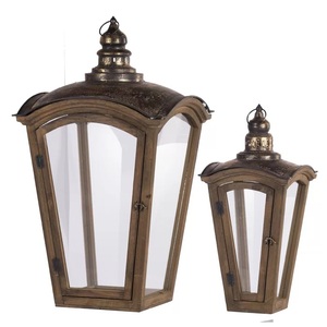 Lanternes à bougies en bois décoratives au design moderne, couleur naturelle, décoration d'intérieur, style vintage, lanterne suspendue de haute qualité - Product Image 1