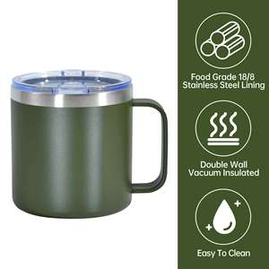 Vaso Personalizado de Acero Inoxidable de 14 oz con Asa, <span class=keywords><strong>Taza</strong></span> de Café de Campismo Aislada al Vacío Personalizada con Asa - Product Image 4