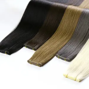 High Quality Russian Hair Extensions Genius Weft Custom Color Details Silky Straight Thick End Human Hair Genius Weft