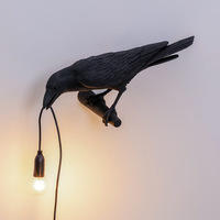 Lámpara de Pared LED Nórdica para PC, Diseño Creativo Escandinavo con Temática Animal, Pantalla Negra para Sala de Estar y Dormitorio