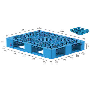 4ウェイエントリーシングルフェイスプラスチックパレットヘビーデューティフラットデッキパレットユーロ倉庫保管積み重ね可能プラスチックパレット - Product Image 4