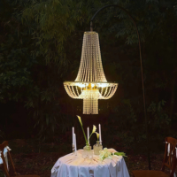 JYLIGHTING Lustre en cristal acrylique de luxe, luminaire suspendu perlé pour hall d'hôtel, projet de villa, rénovation de toute la maison