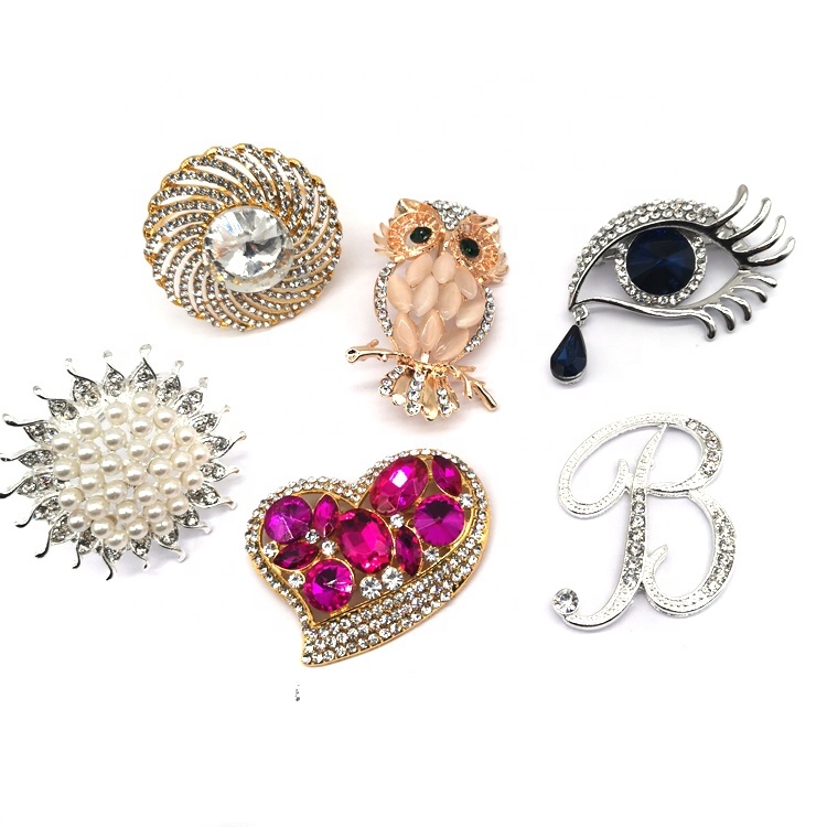 Diamante Angel Wings Brooches for Women