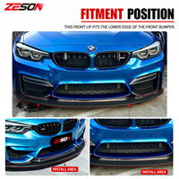 ZESON Lame avant en fibre de carbone sèche style GT4 pour BMW M3 F80 M4 F82 F83 2014-2018