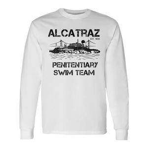 T-shirt a maniche lunghe della squadra di nuoto della penitenziaria di Alcatraz - Product Image 1