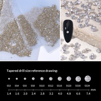 1440 pièces de strass en cristal tchèque multi-tailles, ton argenté/doré brillant, pierres précieuses mélangées pour la décoration des ongles, embellissements de mode