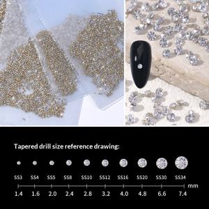 1440個のマルチサイズチェコクリスタルラインストーン、輝くシルバー/ゴールドトーンのミックスジェムストーン、ネイルデコレーション、ファッション装飾用 - Product Image 3