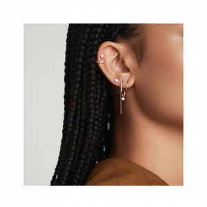 Pendientes de Diamante en Forma de Pera con Parte Posterior Plana para Estudio de Piercings - Product Image 1