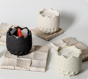 Porte-bougie en béton fait main, forme de tulipe unique, porte-<span class=keywords><strong>cire</strong></span> pour la fabrication de bougies, décoration de Noël pour la maison - Product Image 3