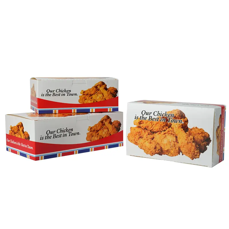 กล่องใส่ไก่ทอดแบบใช้แล้วทิ้งสำหรับใส่อาหารเกรดอาหารกล่องไก่ทอด