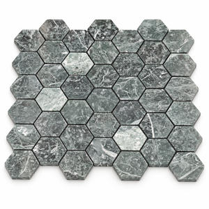 Mosaico Hexagonal de Mármol Verde Natural, Mosaico de Piedra Pulida en Forma de Panal para Baño, Ducha, Piso, Cocina, Revestimiento de Pared, Hotel - Product Image 2