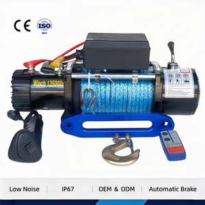 Treuil électrique 13500 à forte puissance de remorquage, frein mécanique automatique DC 12V 24V, télécommande sans fil, pour SUV, remorque, <span class=keywords><strong>camion</strong></span>, secours - Product Image 1