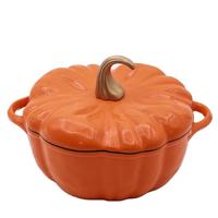 Ensemble de batterie de cuisine classique en fonte émaillée 22/24 cm, comprenant une grande marmite à soupe et à ragoût en forme de citrouille, un faitout et un pot à sucre pour la cuisson