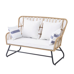 देश शैली आउटडोर वक्र फ्रेंच बिस्ट्रो रेस्तरां कस्टम बूथ स्लीपर फर्नीचर 3 रतन सोफा फिट के साथ - Product Image 3