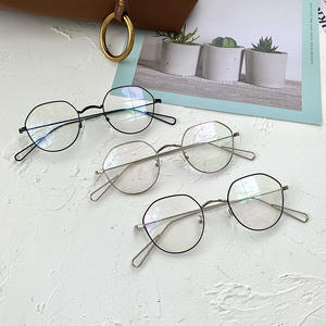 Montures de lunettes ovales en métal tendance V3-1913, anti-UV, anti-lumière bleue, lunettes pour femmes, style rétro irrégulier, monture fine - Product Image 1