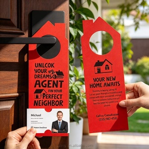 Cartes publicitaires personnalisées à faible MOQ pour agents immobiliers, en papier, PVC ou plastique, pour affichage de maisons ouvertes - Product Image 2