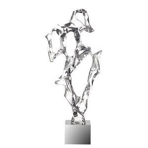 Custom Hotel moderno soggiorno decorazione d'interni resina trasparente blu finitura lucida acqua Splash scultura arte - Product Image 1