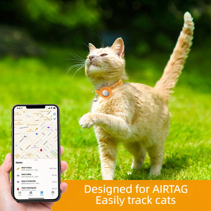 2024 Neue Ankunft Großhandel Reflektierender Streifen Pfotenabdruck Nylon Katzenhalsband Airtag Halter GPS Hundehalsband mit Glocke - Product Image 2