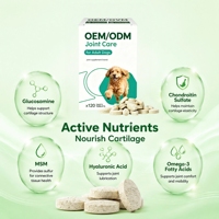 Comprimés Gubeyka Advanced pour les articulations de la hanche, glucosamine chondroïtine, absorption rapide, pour un cartilage sain, compléments alimentaires pour chiens et chats