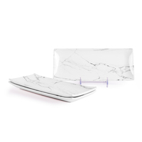 Swan Wholesale Réutilisable L11.4 "X W4.8" X 1 "Inch Plats de camping en mélamine avec impression en marbre Insipide pour table à manger
