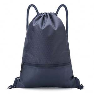 Custom Logo Fashion <b>Drawstring</b> Sport Gym 210D Polyester <b>Backpack</b> String <b>Drawstring</b> Nylon Sport Bag With Zipper - Product Image 3