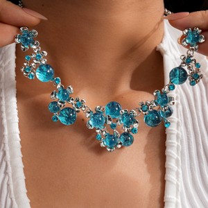 Collar <span class=keywords><strong>de</strong></span> Aleación con Flor Redonda, <span class=keywords><strong>Diseño</strong></span> Único Vintage, Cadena <span class=keywords><strong>de</strong></span> <span class=keywords><strong>Alta</strong></span> Calidad, Joyería para Mujer, Ideal para Fiestas - Product Image 1