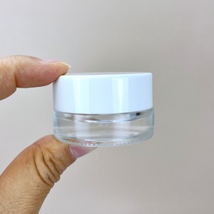 Luxury 3g 5g 10g Round Bottom Mini Glass Jar 5ml 10ml clear Frosted Lip Balm Containers Cosmetic Cream Jars Packaging with Lid - Product Image 4