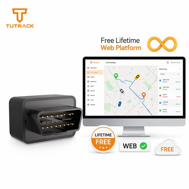 Free Lifetime Web Platform 4G OBD Plug Play Real Time GPS BDS LBS Geofence Vibration Alarm Fleet OBD GPS Tracker