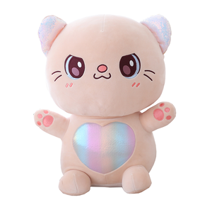 Giocattolo Animale di Alta Qualità Con Cuore Lucido Giocattoli del Gatto di Peluche Per Il Regalo Dei Capretti Commercio All'ingrosso di Visualizzazione Giocattoli di Peluche - Product Image 1