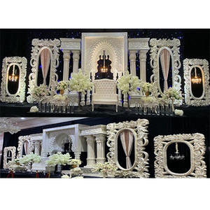 Decoración de Marco trasero de escenario de boda asiático desmontable, configuración de marco de fibra elegante para decoración de escenario de bodas del Reino Unido - Product Image 1