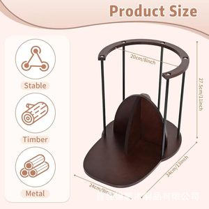 Wooden Metal <b>Hat</b> Organizer Baseball Cap Storage Rack Space Saving Desktop Display <b>Stand</b> For Clothing Tidy Storage - Product Image 5